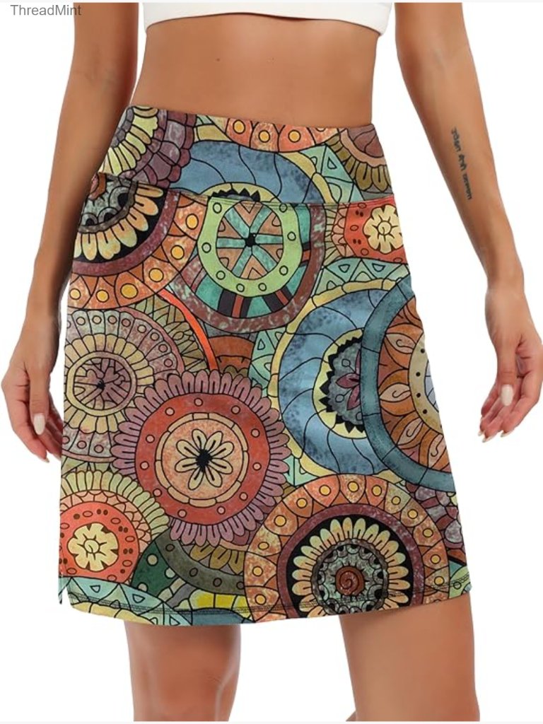 Knee Length Skorts For Women Athletic Golf Tennis Skirt With Shorts Pockets
